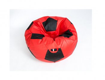 Кресло-мешок Мяч большой Экокожа красно-черное в Ревде - revda.mebel-74.com | фото