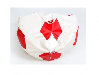Кресло-мешок Мяч большой Экокожа бело-красное в Ревде - revda.mebel-74.com | фото
