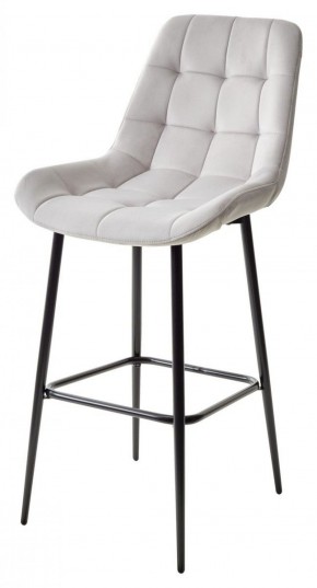 Барный стул ХОФМАН, цвет H-09 Светло-серый, велюр / черный каркас М-City в Ревде - revda.mebel-74.com | фото