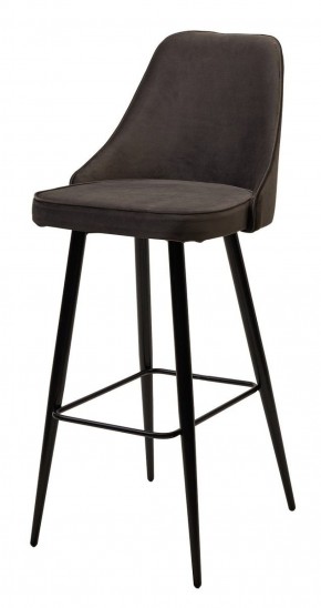 Барный стул NEPAL-BAR ГРАФИТ #14, велюр/ черный каркас (H=78cm) М-City в Ревде - revda.mebel-74.com | фото