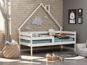 Детская кровать-домик из массива березы Соня-2 (800*1600) Белый/Лак в Ревде - revda.mebel-74.com | фото