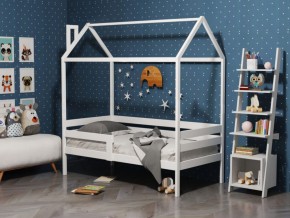 Детская кровать-домик из массива березы Соня-6 (800*1600) Белый/Лак в Ревде - revda.mebel-74.com | фото