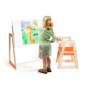 Детская растущая парта и стул Я САМ "Краски" (Оранжевый) в Ревде - revda.mebel-74.com | фото