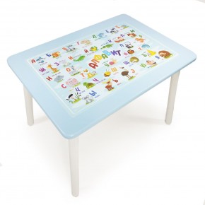 Детский стол с накладкой Алфавит  (Голубой/Белый) в Ревде - revda.mebel-74.com | фото