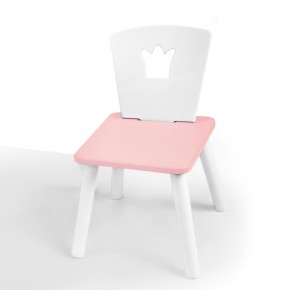 Детский стул Корона (Белый/Розовый/Белый) в Ревде - revda.mebel-74.com | фото