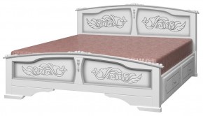 ЕЛЕНА Кровать из массива 1400 (Белый жемчуг) с 2-мя ящиками в Ревде - revda.mebel-74.com | фото