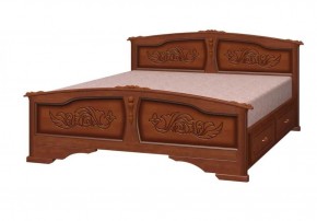 ЕЛЕНА Кровать из массива 1400 (Орех) с 2-мя ящиками в Ревде - revda.mebel-74.com | фото