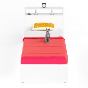Камелия Кровать 0900, цвет белый, ШхГхВ 93,5х217х78,2 см., сп.м. 900х2000 мм., без матраса, основание есть в Ревде - revda.mebel-74.com | фото