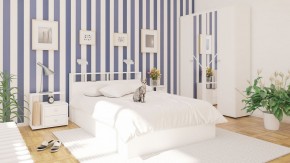 Камелия Кровать 1400, цвет белый, ШхГхВ 143,5х217х78,2 см., сп.м. 1400х2000 мм., без матраса, основание есть в Ревде - revda.mebel-74.com | фото
