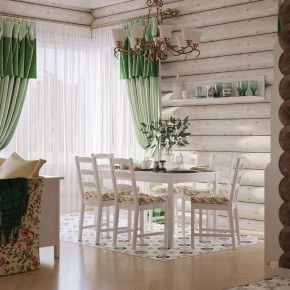 Комлект Вествик обеденный стол и четыре стула, массив сосны, цвет белый в Ревде - revda.mebel-74.com | фото
