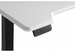 Компьютерный стол Маркос с механизмом подъема 120х75х75 белая шагрень / черный в Ревде - revda.mebel-74.com | фото