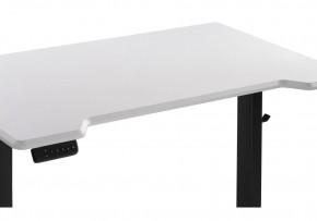Компьютерный стол Маркос с механизмом подъема 120х75х75 белая шагрень / черный в Ревде - revda.mebel-74.com | фото