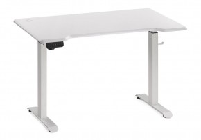 Компьютерный стол Маркос с механизмом подъема 120х75х75 белый / шагрень белая в Ревде - revda.mebel-74.com | фото