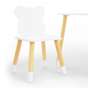 Комплект детской мебели стол и два стула Мишутка (Белый/Белый/Береза) в Ревде - revda.mebel-74.com | фото