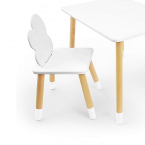 Комплект детской мебели стол и два стула Облачко (Белый/Белый/Береза) в Ревде - revda.mebel-74.com | фото