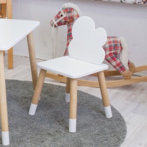 Комплект детской мебели стол и два стула Облачко (Белый/Белый/Береза) в Ревде - revda.mebel-74.com | фото