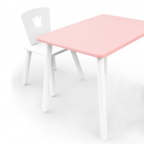 Комплект детской мебели стол и стул Корона (Розовый/Белый/Белый) в Ревде - revda.mebel-74.com | фото