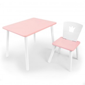 Комплект детской мебели стол и стул Корона (Розовый/Розовый/Белый) в Ревде - revda.mebel-74.com | фото