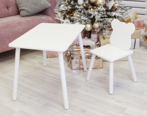 Комплект детской мебели стол и стул Мишутка (Белый/Белый/Белый) в Ревде - revda.mebel-74.com | фото