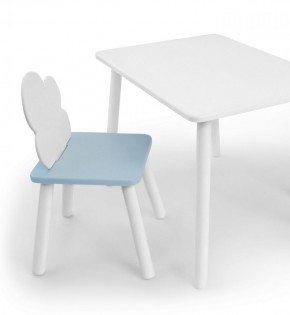 Комплект детской мебели стол и стул Облачко (Белый/Голубой/Белый) в Ревде - revda.mebel-74.com | фото