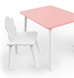 Комплект детской мебели стол и стул Облачко (Розывый/Белый/Белый) в Ревде - revda.mebel-74.com | фото