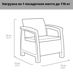 Комплект мебели Корфу Рест (Corfu Rest - without table) капучино-песок в Ревде - revda.mebel-74.com | фото
