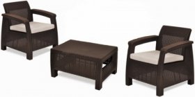 Комплект мебели Корфу Уикенд (Corfu Weekend) коричневый - серо-бежевый * в Ревде - revda.mebel-74.com | фото
