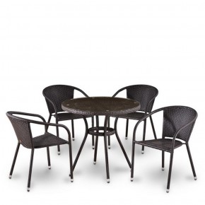 Комплект плетеной мебели T282ANT/Y137C-W53 Brown (4+1) в Ревде - revda.mebel-74.com | фото
