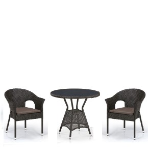 Комплект плетеной мебели T707ANS/Y79-W53 Brown (2+1) в Ревде - revda.mebel-74.com | фото