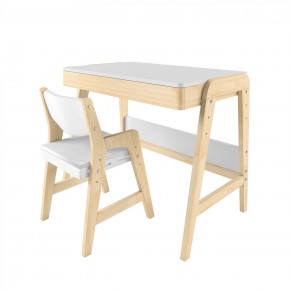 Комплект растущий стол и стул 38 попугаев «Kids» (Комбо белый) для роста 100-130 см, 3-7 лет в Ревде - revda.mebel-74.com | фото