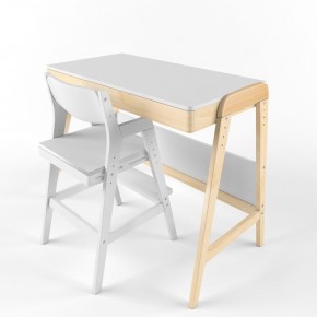 Комплект растущий стол и стул с чехлом 38 попугаев «Вуди» (Белый, Белый, Лазурь) в Ревде - revda.mebel-74.com | фото