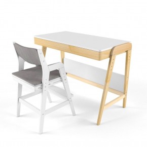 Комплект растущий стол и стул с чехлом 38 попугаев «Вуди» (Белый, Белый, Салют) в Ревде - revda.mebel-74.com | фото