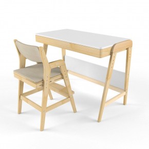 Комплект растущий стол и стул с чехлом 38 попугаев «Вуди» (Белый, Береза, Беж) в Ревде - revda.mebel-74.com | фото