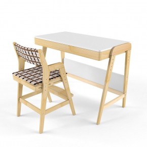 Комплект растущий стол и стул с чехлом 38 попугаев «Вуди» (Белый, Без покрытия, Клетка) в Ревде - revda.mebel-74.com | фото