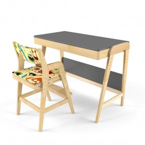 Комплект растущий стол и стул с чехлом 38 попугаев «Вуди» (Серый, Береза, Монстры) в Ревде - revda.mebel-74.com | фото