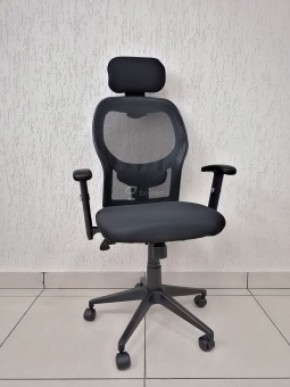 Кресло Barneo K-128 для персонала (черная ткань черная сетка) в Ревде - revda.mebel-74.com | фото