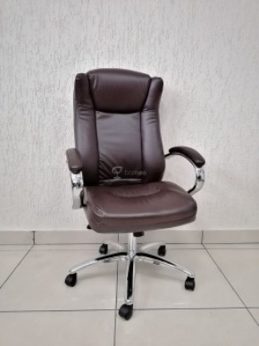Кресло Barneo K-45 для руководителя (коричневая экокожа) в Ревде - revda.mebel-74.com | фото