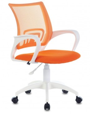 Кресло BRABIX "Fly MG-396W", пластик белый, сетка, оранжевое, 532401, MG-396W_532401 в Ревде - revda.mebel-74.com | фото