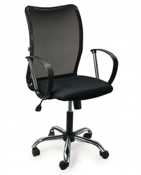 Кресло BRABIX "Spring MG-308" (хром, ткань черная) 531403 в Ревде - revda.mebel-74.com | фото