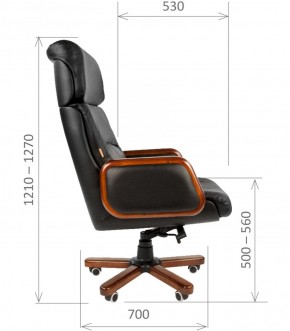 Кресло для руководителя CHAIRMAN 417 (Натуральная кожа) Черное в Ревде - revda.mebel-74.com | фото