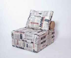 Кресло-кровать-пуф бескаркасное Прайм (Газета) в Ревде - revda.mebel-74.com | фото