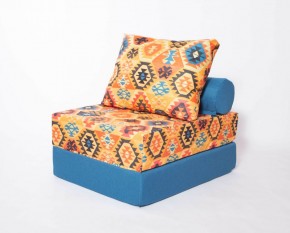 Кресло-кровать-пуф бескаркасное Прайм (мехико желтый-морская волна) в Ревде - revda.mebel-74.com | фото