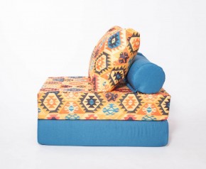 Кресло-кровать-пуф бескаркасное Прайм (мехико желтый-морская волна) в Ревде - revda.mebel-74.com | фото