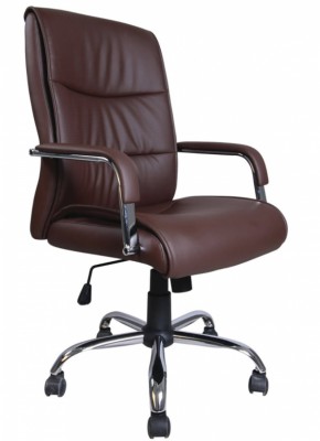 Кресло офисное BRABIX "Space EX-508" (экокожа, хром, коричневое) 531164 в Ревде - revda.mebel-74.com | фото