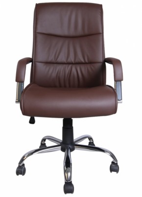 Кресло офисное BRABIX "Space EX-508" (экокожа, хром, коричневое) 531164 в Ревде - revda.mebel-74.com | фото