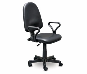 Кресло офисное Престиж+ (черный кожзам PV-1) г/п 140/ПВМ/ гольф в Ревде - revda.mebel-74.com | фото