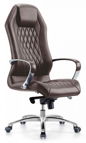 Кресло руководителя Бюрократ _AURA/BROWN коричневый в Ревде - revda.mebel-74.com | фото
