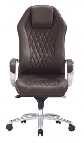 Кресло руководителя Бюрократ _AURA/BROWN коричневый в Ревде - revda.mebel-74.com | фото