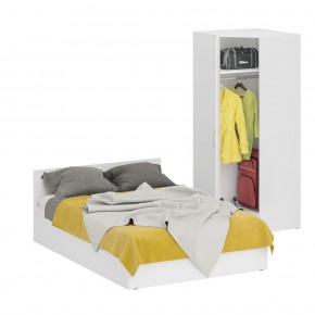 Кровать 1400 + Шкаф угловой Стандарт, цвет белый, ШхГхВ 143,5х203,5х70 + 81,2х81,2х200см., сп.м. 1400х2000 мм., без матраса, основание есть в Ревде - revda.mebel-74.com | фото