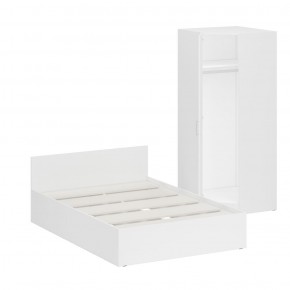 Кровать 1400 + Шкаф угловой Стандарт, цвет белый, ШхГхВ 143,5х203,5х70 + 81,2х81,2х200см., сп.м. 1400х2000 мм., без матраса, основание есть в Ревде - revda.mebel-74.com | фото
